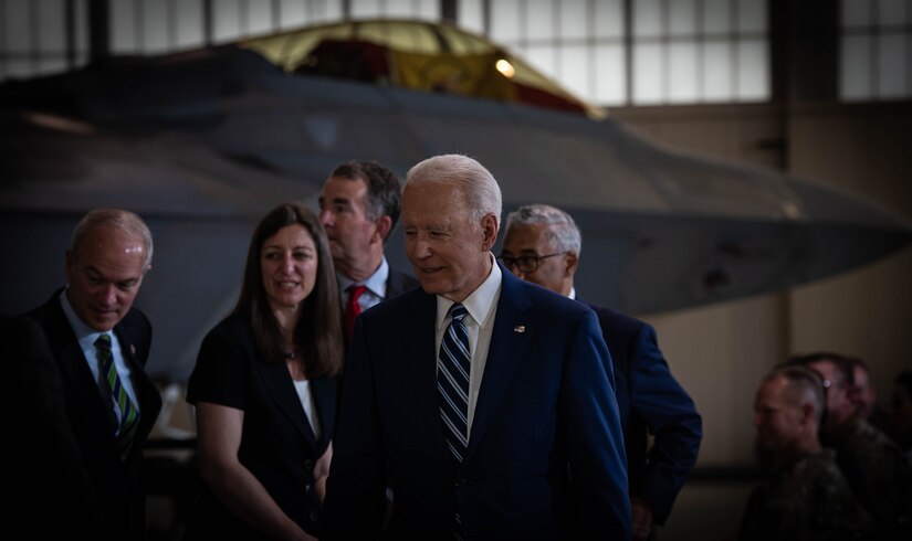 President Joe Biden visited Joint Base Langley-Eustis, Virginia.