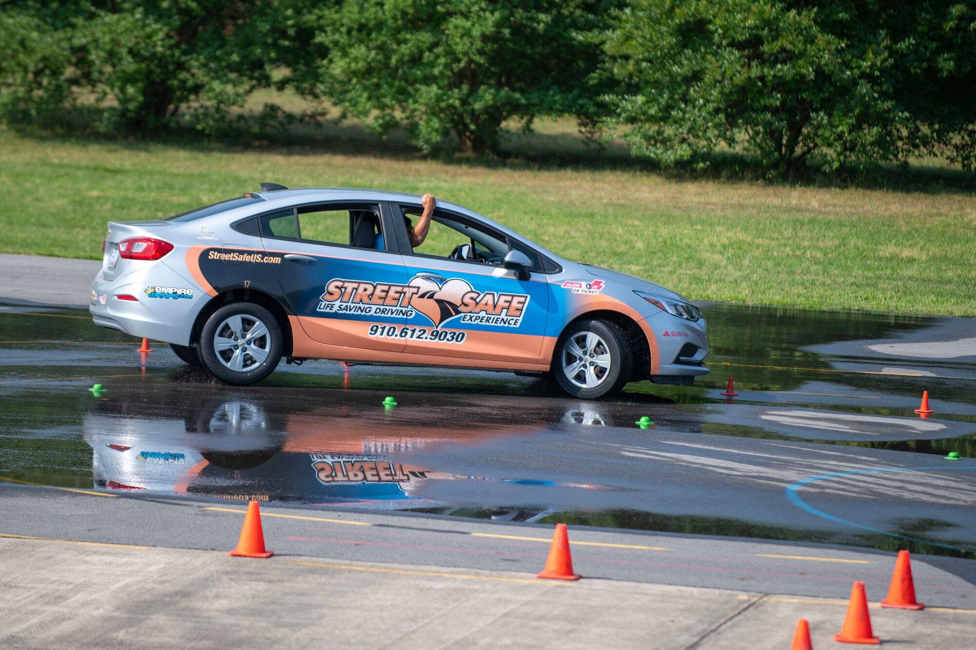 An Airman from Team Seymour practices speeding in a curve at Seymour Johnson Air Force Base, North Carolina, May 26, 2021.