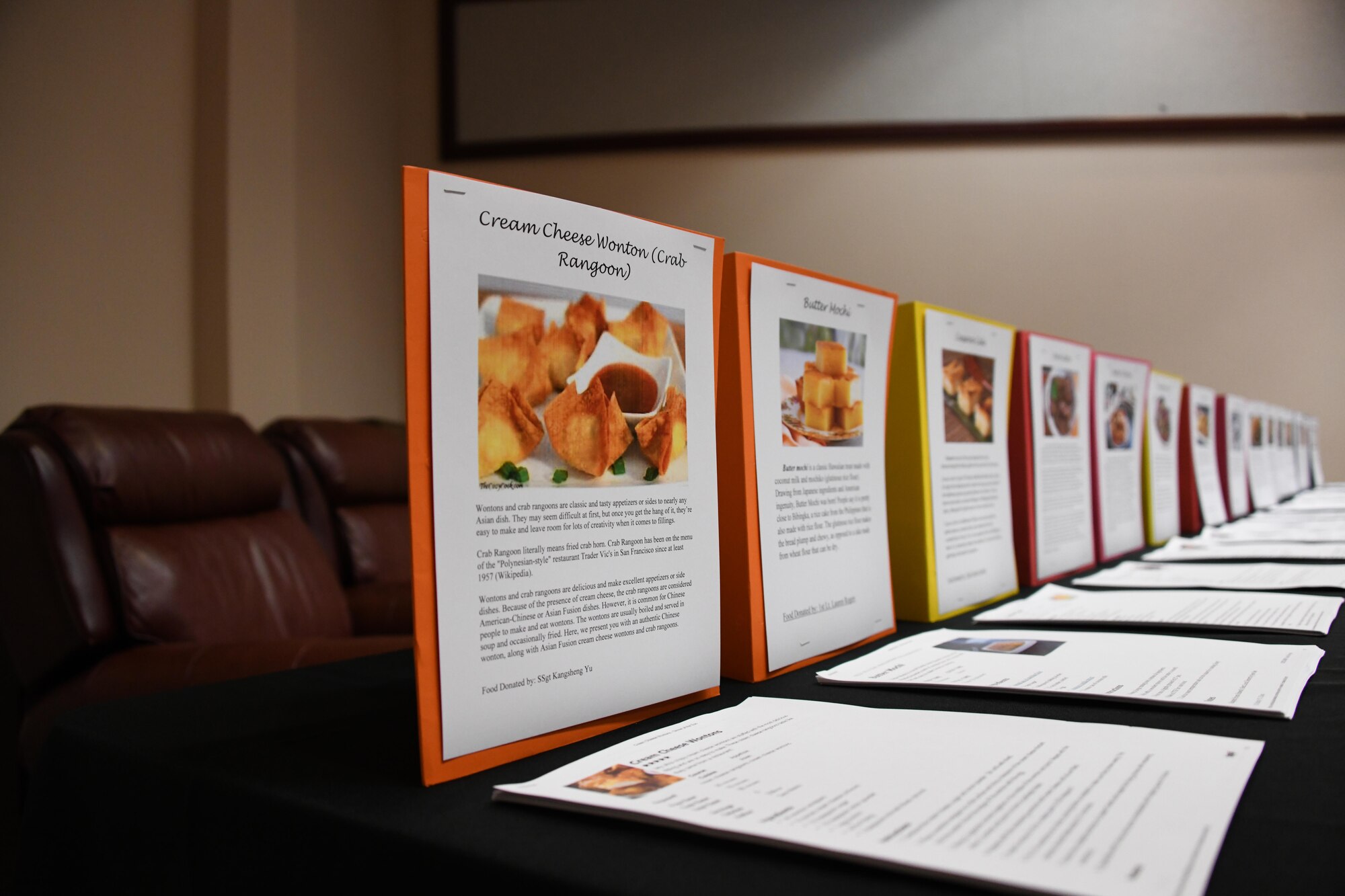 recipes are displayed at event