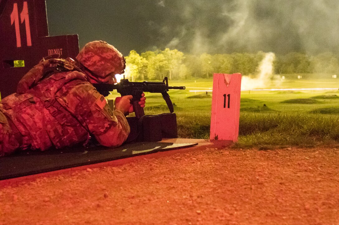 2021 U.S. Army Reserve Best Warrior Competition – M4 Carbine, Night Fire Qualification