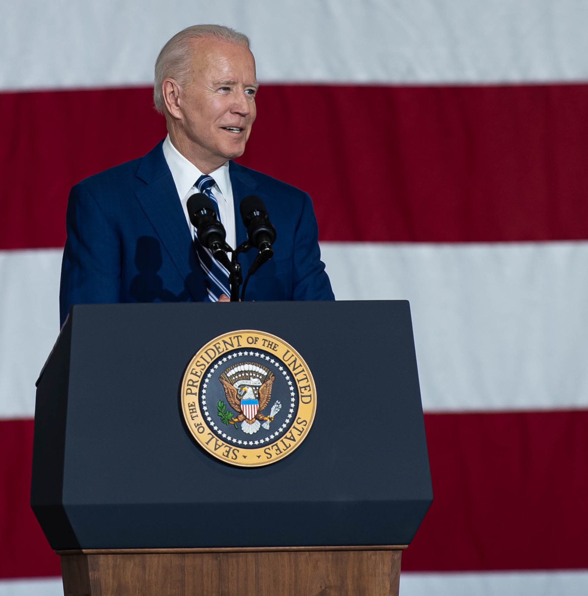 President Joe Biden visited Joint Base Langley-Eustis, Virginia.