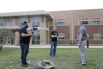 The suicide prevention media team conduct media interviews during the Stand for Life training event at Camp Bullis, Texas, May 11, 2021.