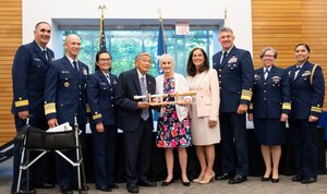 Norman Mineta, former Dept. of Transportation Secretary, delivers remarks during USCG HQ's celebration of Asian American and Pacific Islander Heritage Month on May 27th, 2021.