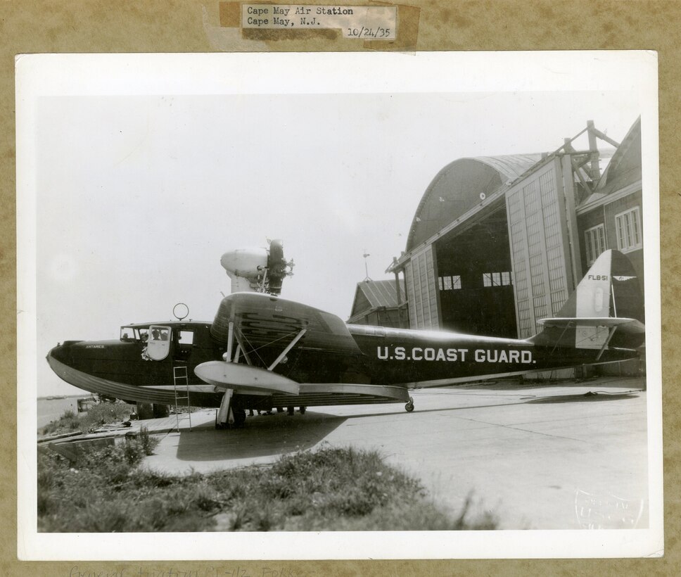 USCG Fokker PJ "Antares" on the ramp at AIRSTA Cape May, photo dated 10/24/1935.