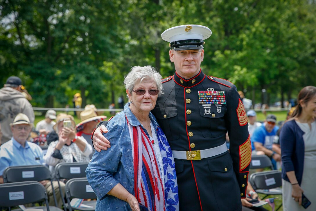 U.S. Marine Corps Sgt. Maj. Troy E. Black, the 19th sergeant major of the Marine Corps, attends the Memorial Day name addition ceremony at the Vietnam Veterans Memorial in Washington, D.C., May 31, 2021. The ceremony was held to honor the families and their service members who died in the Vietnam War. Memorial Day serves as a remembrance for all veterans who fought and died in service to the Nation. (U.S. Marine Corps photo by Sgt. Victoria Ross)