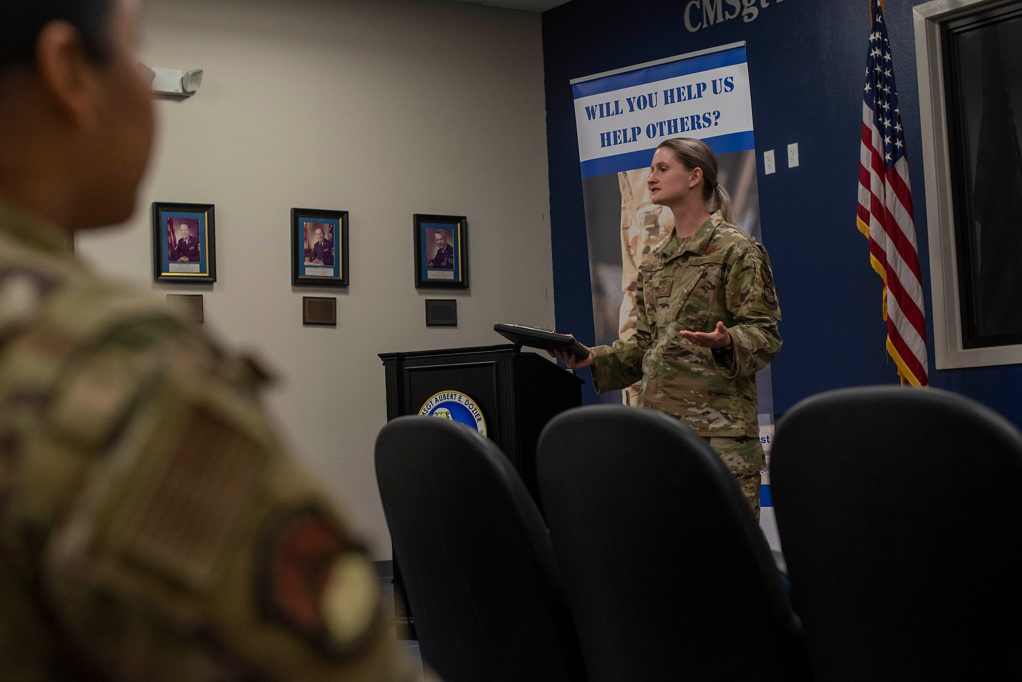 U.S. Air Force Tech. Sgt. Shawna Wise, 6th Force Support Squadron Airman Leadership School (ALS) lead instructor briefs her students on the following day’s events at MacDill Air Force Base, Florida, May 26, 2021. As the lead ALS instructor at MacDill, Wise guides her students through the curriculum and leads her team of instructors to set an example for MacDill’s newest leaders.