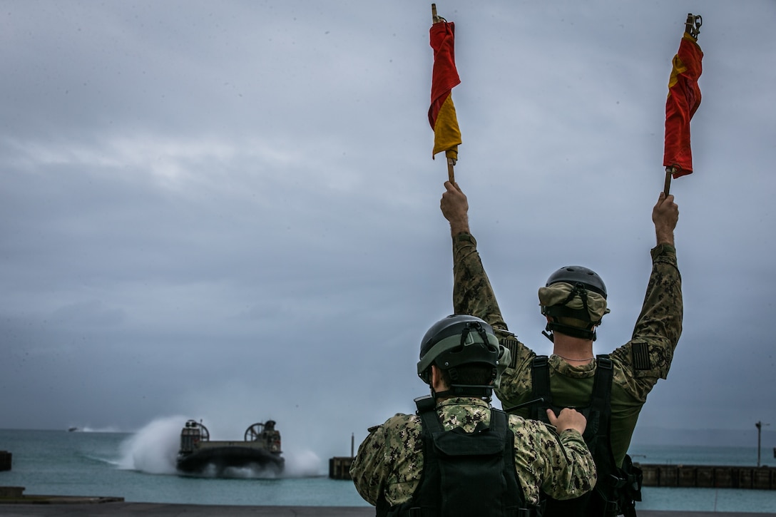 NBU-7 conducts landing exercise in Okinawa.