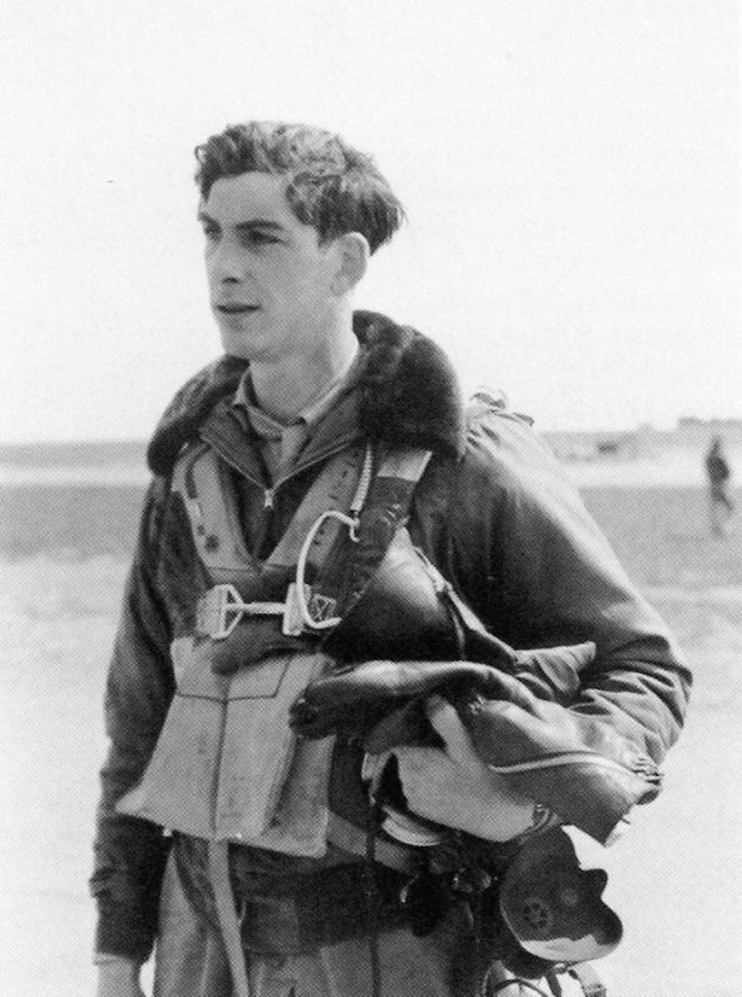 Captain Bernard Louis McGrattan before an unspecified flight.
