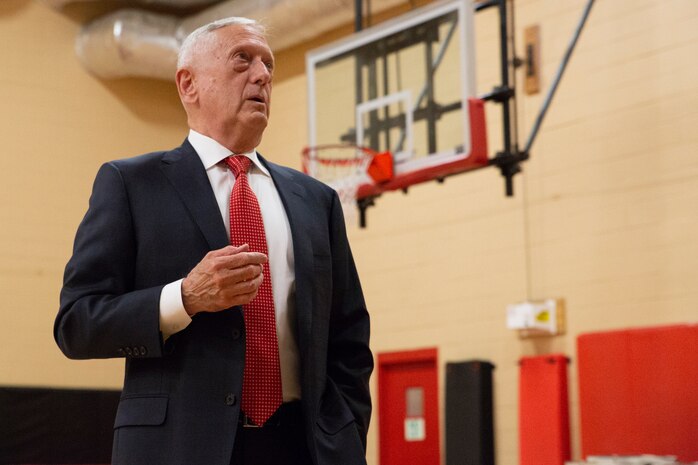 Retired U.S. Marine Corps General and former Secretary of Defense James Mattis visits Headquarters and Service Battalion, Fleet Marine Force Atlantic, U.S. Marine Corps Forces Command.