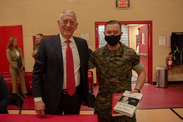 Retired U.S. Marine Corps General and former Secretary of Defense James Mattis visits Headquarters and Service Battalion, Fleet Marine Force Atlantic, U.S. Marine Corps Forces Command