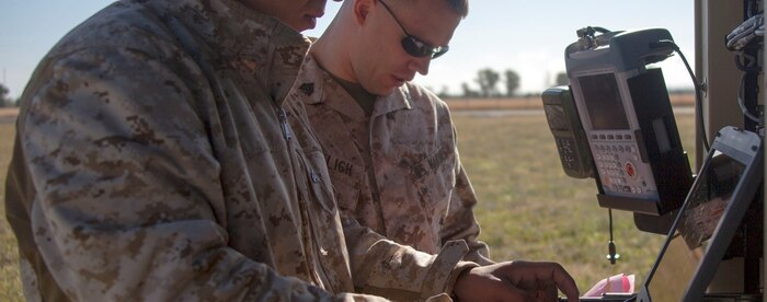 Marines prepare Very Small-Aperture Terminal Large Satellite