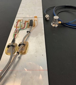 An example of the accelerometer and strain gages to be used during the Ship Hull Monitoring Program for Rapid Prototyping and Experimentation (RAPx) of Unmanned Systems in 2021.