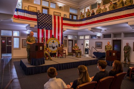 ADM Grady gives remarks at CSG-4 Change of Command.