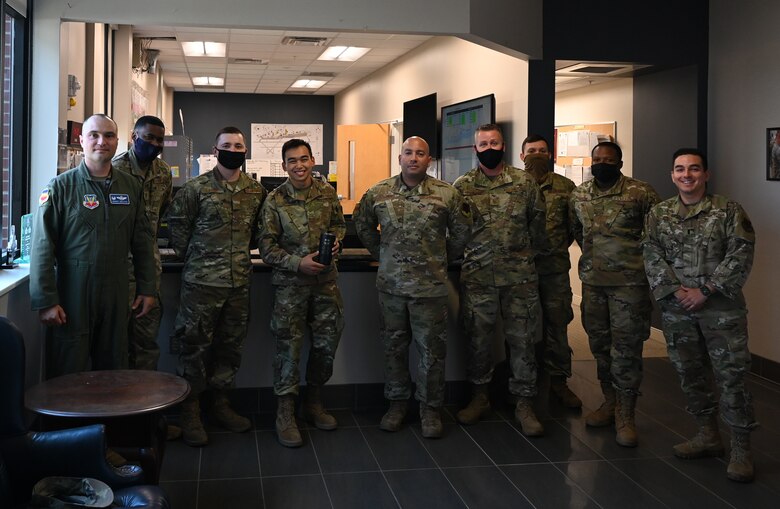 A group photo of airfield management.