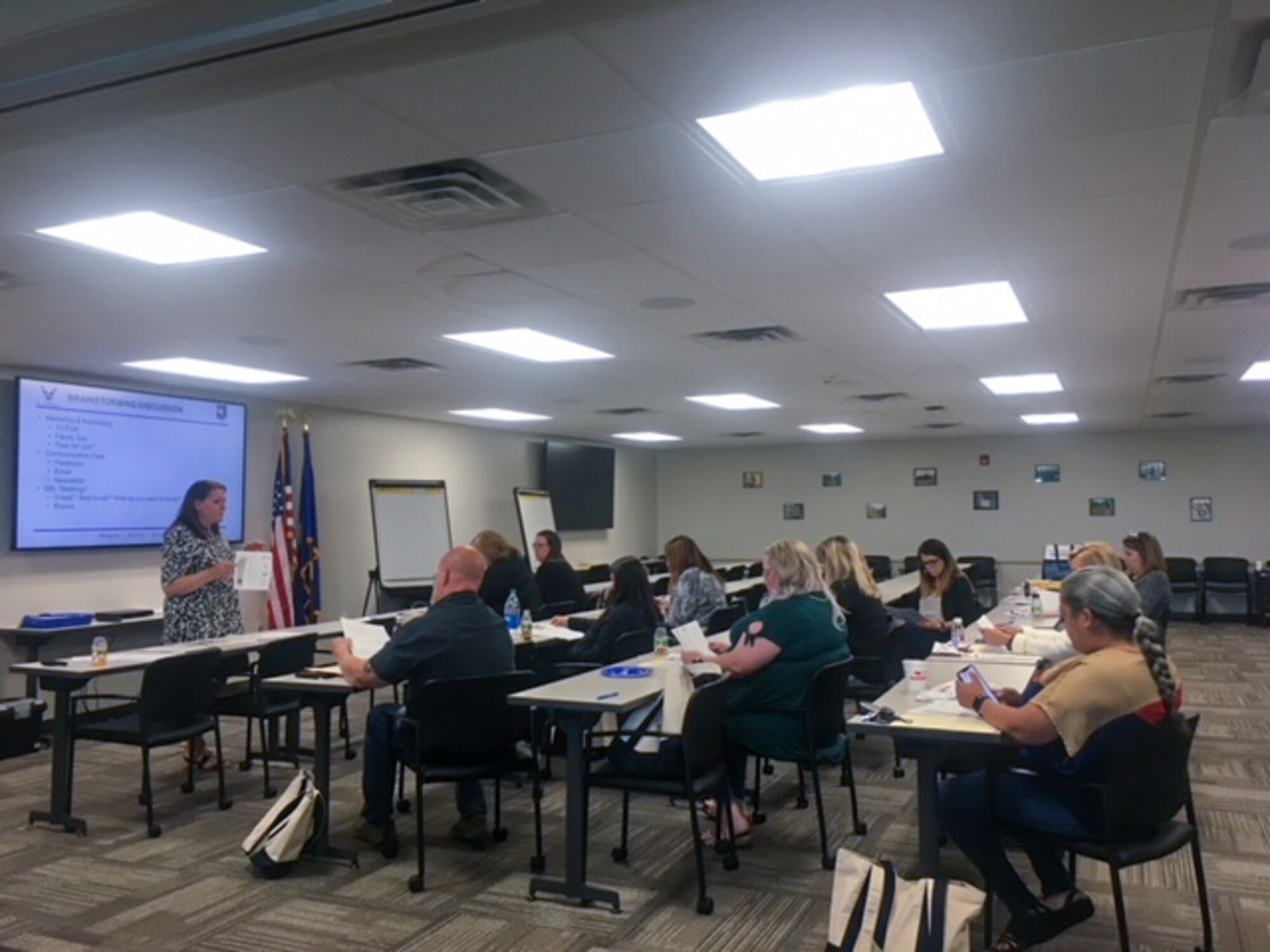 507th Air Refueling Wing key spouses gather to learn about the wing mission, resources and programs to help serve the Okie community May 15, 2021, at Tinker Air Force Base, Oklahoma. (U.S. Air Force courtesy photo)