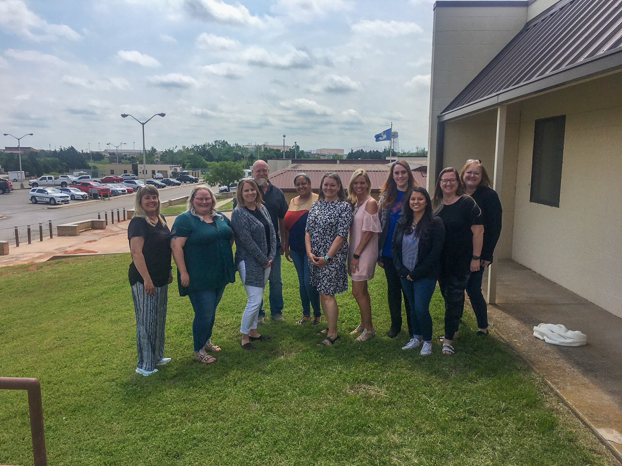 507th Air Refueling Wing key spouses gather to learn about the wing mission, resources and programs to help serve the Okie community May 15, 2021, at Tinker Air Force Base, Oklahoma. (U.S. Air Force courtesy photo)