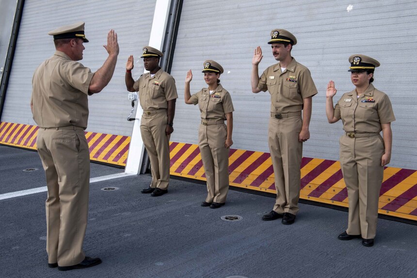 Promotion Ceremony Aboard USS Charleston (LCS 18)
