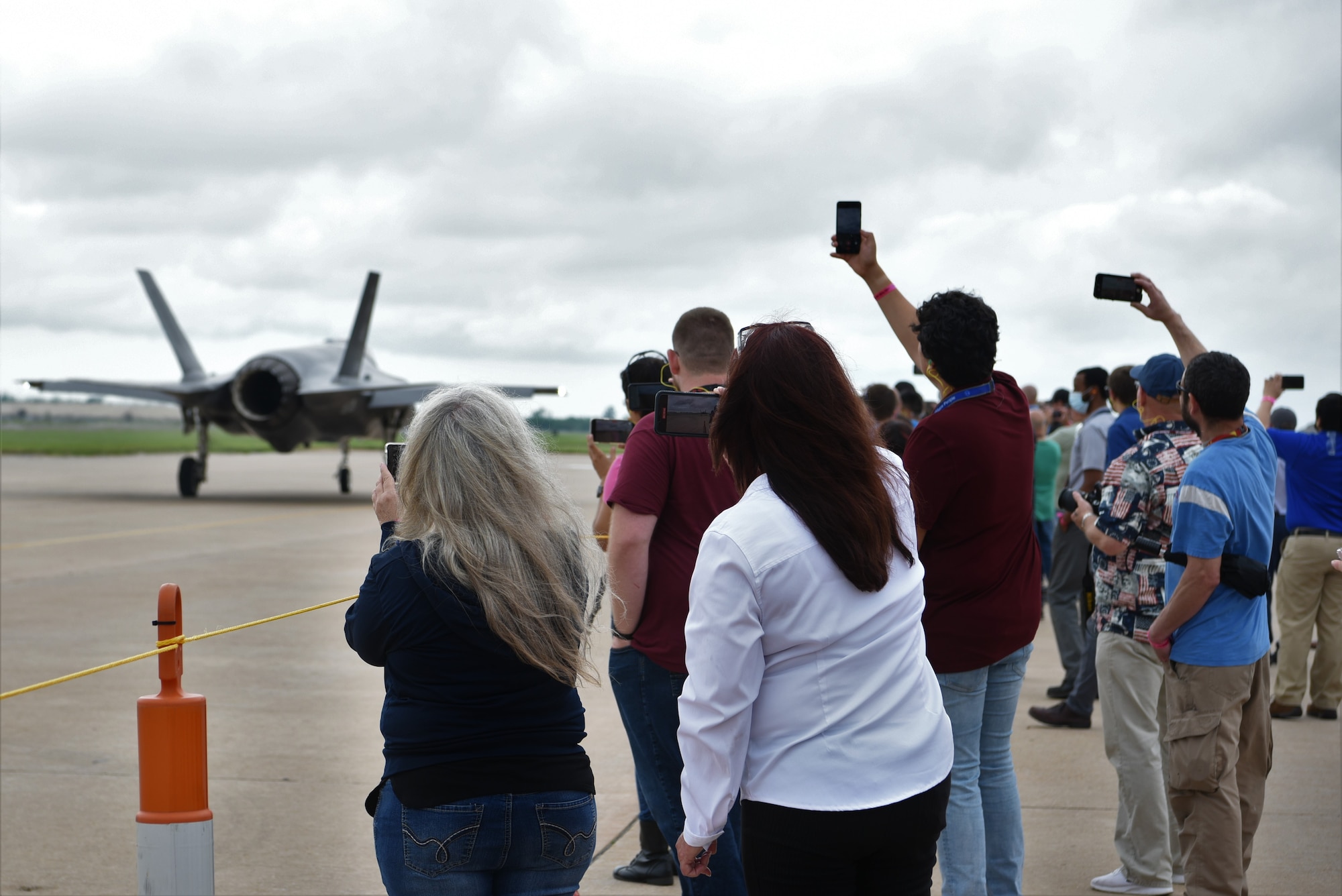 Group of people looking at an aircraft