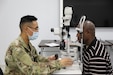 The optometry clinic team with the 3rd Medical Command’s expeditionary command post, provides important medical care to Soldiers at Joint Training Center, Jordan. The 3rd Medical Command (Deployment Support), “Desert Medics,” set up an ECP at the JTC in Jordan on May 25th, 2021. The entire exercise will run for approximately three weeks. Operation Eagle’s Landing is conducted in order to enhance the unit’s expeditionary mission command capability with its medical equipment, services, and command and control within the U.S. Central Command area of responsibility. (U.S. Army photo by Capt. Elizabeth Rogers)