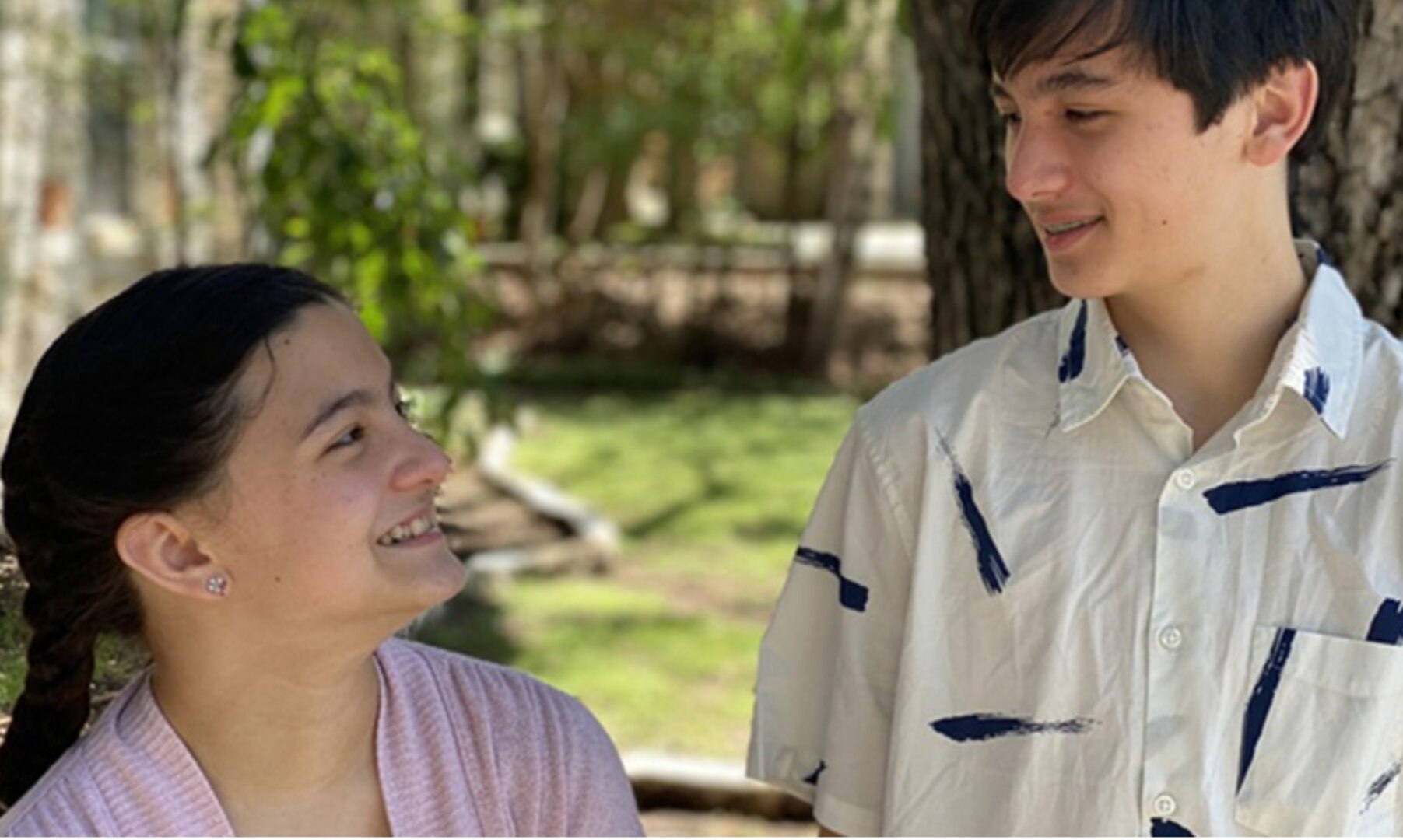 Lucy Yun, 12, and Eli Yun, 14, pose for a family photo in San Antonio, Texas, May 2, 2021. The siblings, along with their brother Theo, 17, and their mother, Air Force Col. Heather Yun, deputy commander for medical services and an infectious disease physician, participated in vaccine trials. The Food and Drug Administration recently expanded the emergency use authorization to include the Pfizer vaccine for adolescents 12 to 15 years old (Photo by: Air Force Col. Heather Yun).