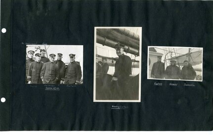 Photos from a scrapbook of the Revenue Cutter Bear's officers
