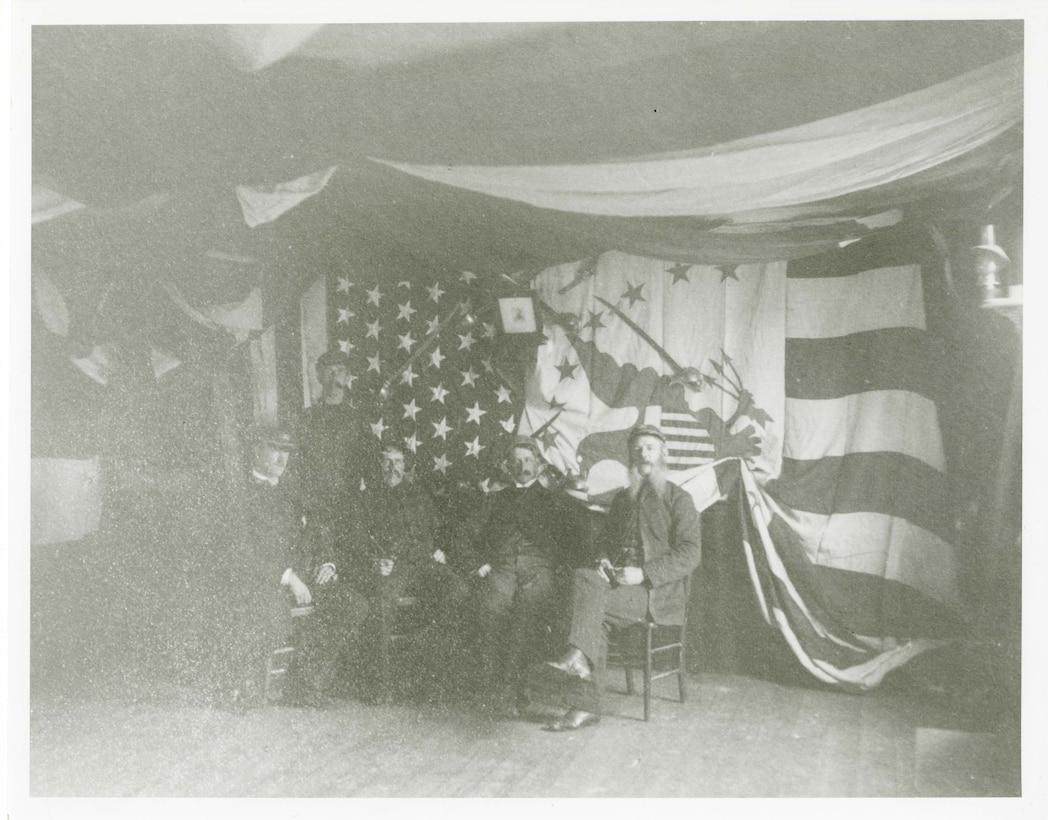 Crew of the revenue cutter Bear prepare for a party.