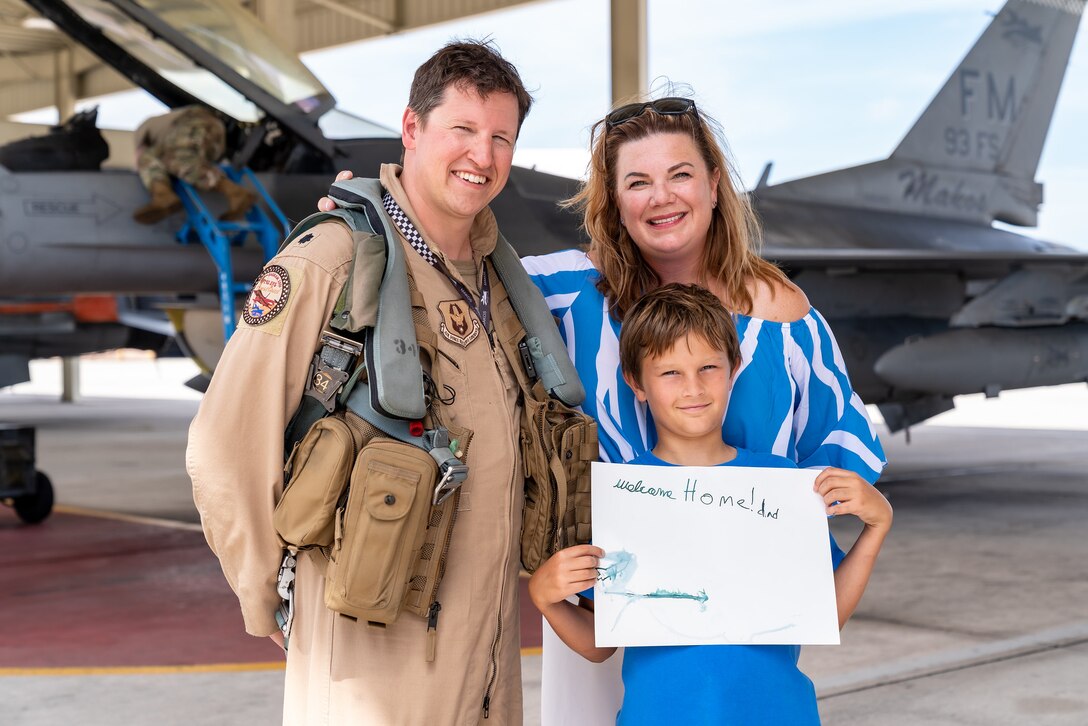 Base personnel, family, and friends welcomed back over 300 personnel from the 482nd Fighter Wing after completing a six month deployment to the Middle East June 1, 2021. The deployed personnel will now enjoyed some much needed time off with their families. (U.S. Air Force photo by Tech. Sgt. Lionel Castellano)