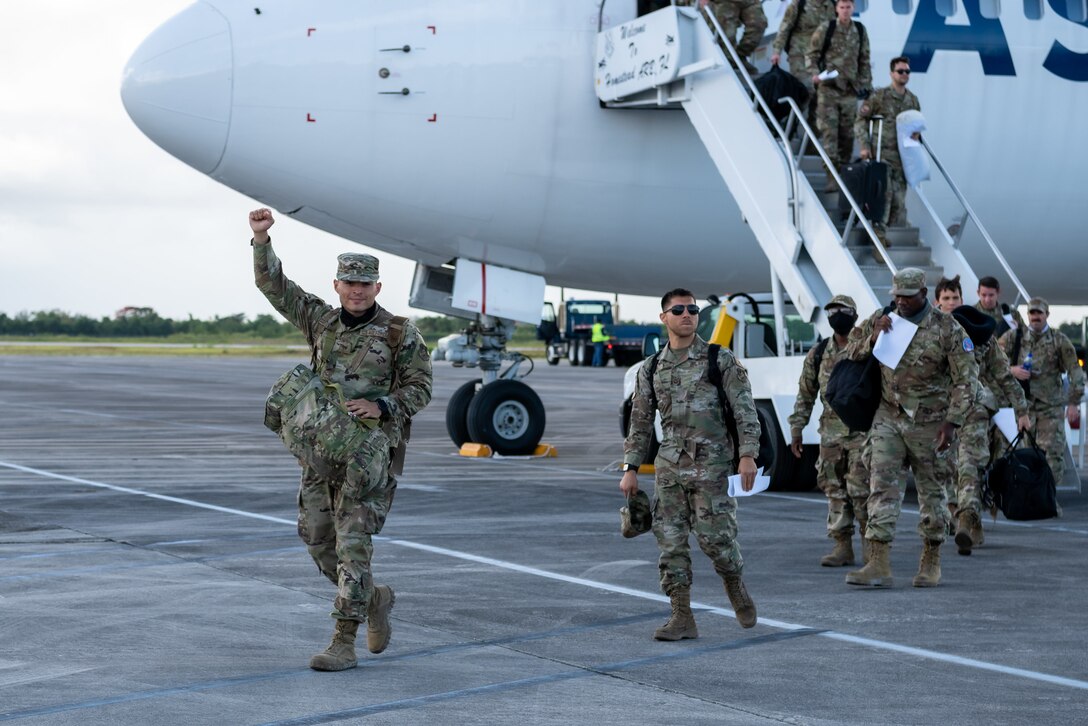 Base personnel, family, and friends welcomed back over 300 personnel from the 482nd Fighter Wing after completing a six month deployment to the Middle East June 1, 2021. The deployed personnel will now enjoyed some much needed time off with their families. (U.S. Air Force photo by Tech. Sgt. Lionel Castellano)