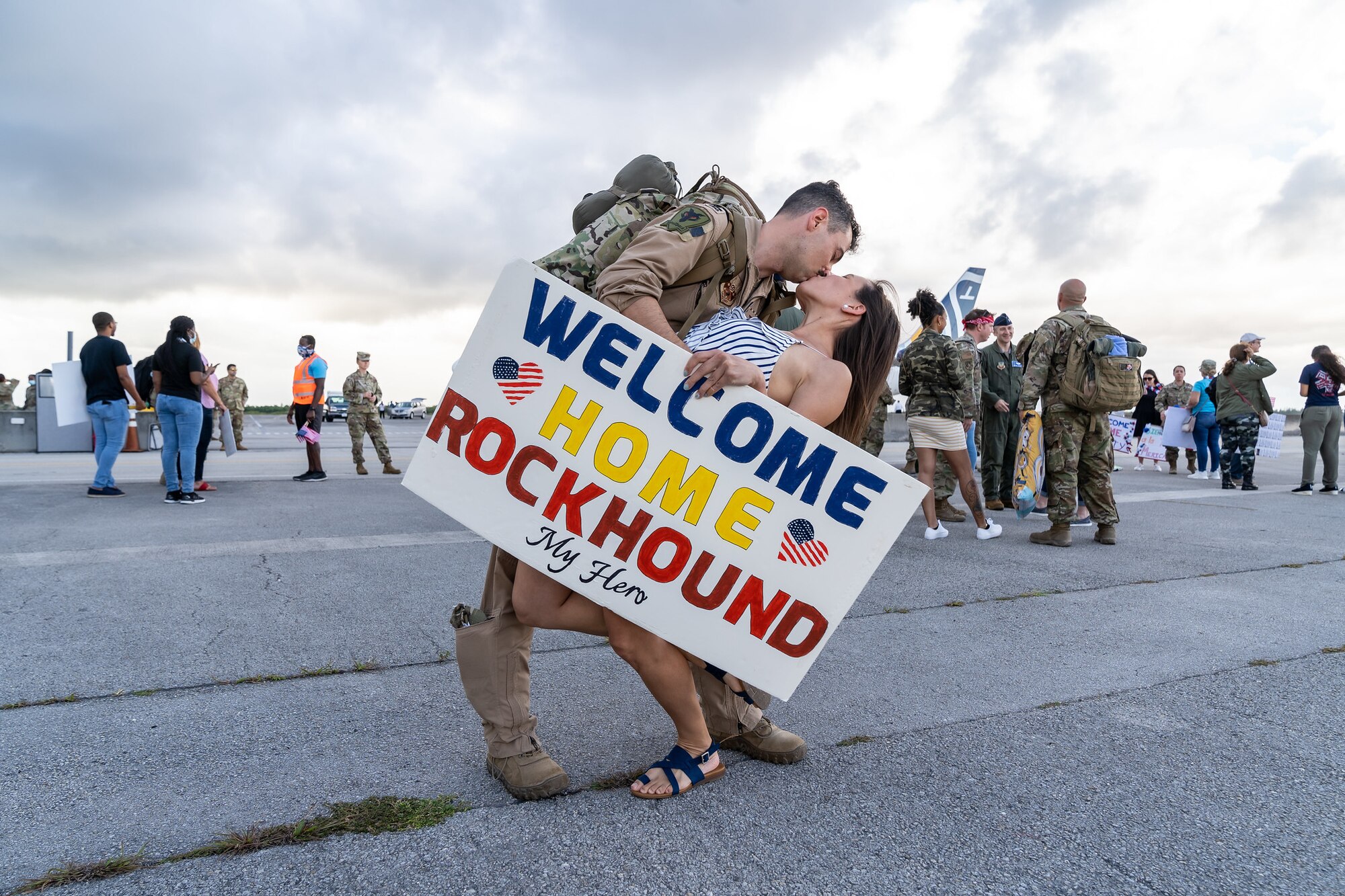 Base personnel, family, and friends welcomed back over 300 personnel from the 482nd Fighter Wing after completing a six month deployment to the Middle East June 1, 2021. The deployed personnel will now enjoyed some much needed time off with their families. (U.S. Air Force photo by Tech Sgt. Lionel Castellano)