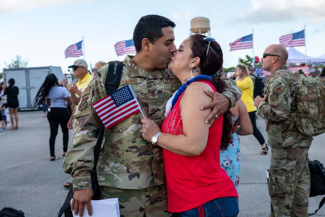 Base personnel, family, and friends welcomed back over 300 personnel from the 482nd Fighter Wing after completing a six month deployment to the Middle East June 1, 2021. The deployed personnel will now enjoyed some much needed time off with their families. (U.S. Air Force photo by Tech Sgt. Lionel Castellano)