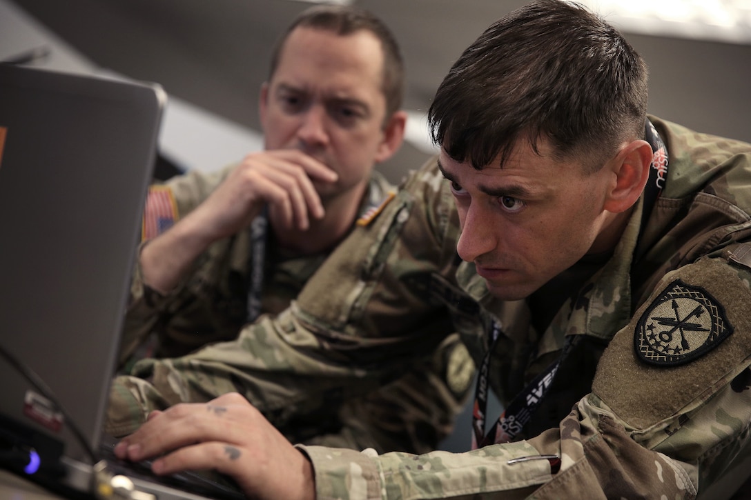 U.S. Cyber Command, Cyber National Mission Force members participate in a training and readiness exercise at Fort George G. Meade, Md., May 24, 2021.