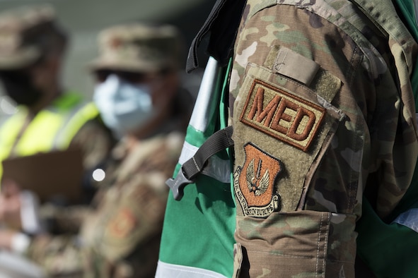 U.S. Airmen from the 52nd Medical Group, Spangdahlem Air Base, Germany, conduct training for the En Route Patient Staging System (ERPSS) during exercise Saber Guardian 21 at Baumholder, Germany, June 1, 2021. The multinational exercise is a U.S. Army Europe and Africa led initiative focused on interoperability with allies and NATO partners. (U.S. Air Force photo by Tech. Sgt. Tony Plyler)