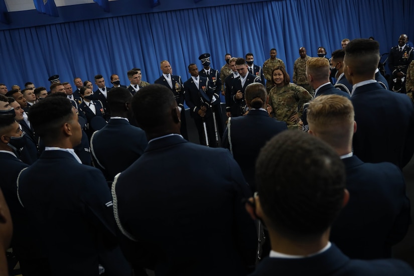 Chief Master Sergeant Bass visits the U.S. Air Force Honor Guard