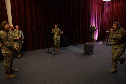 Chief Master Sergeant Bass listens to The U.S. Air Force Band.