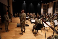 Chief Master Sergeant Bass listens to The U.S. Air Force Band.