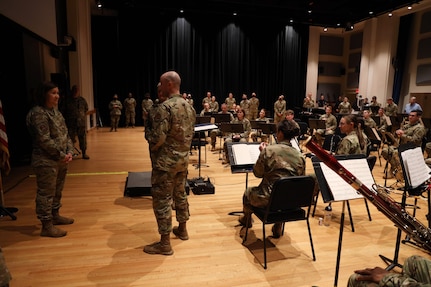 Chief Master Sergeant Bass listens to The U.S. Air Force Band.