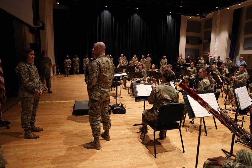 Chief Master Sergeant Bass listens to The U.S. Air Force Band.