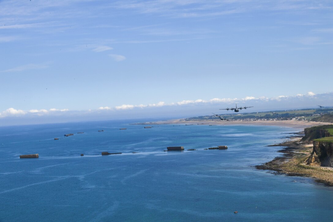 Aircraft over Normandy, France.