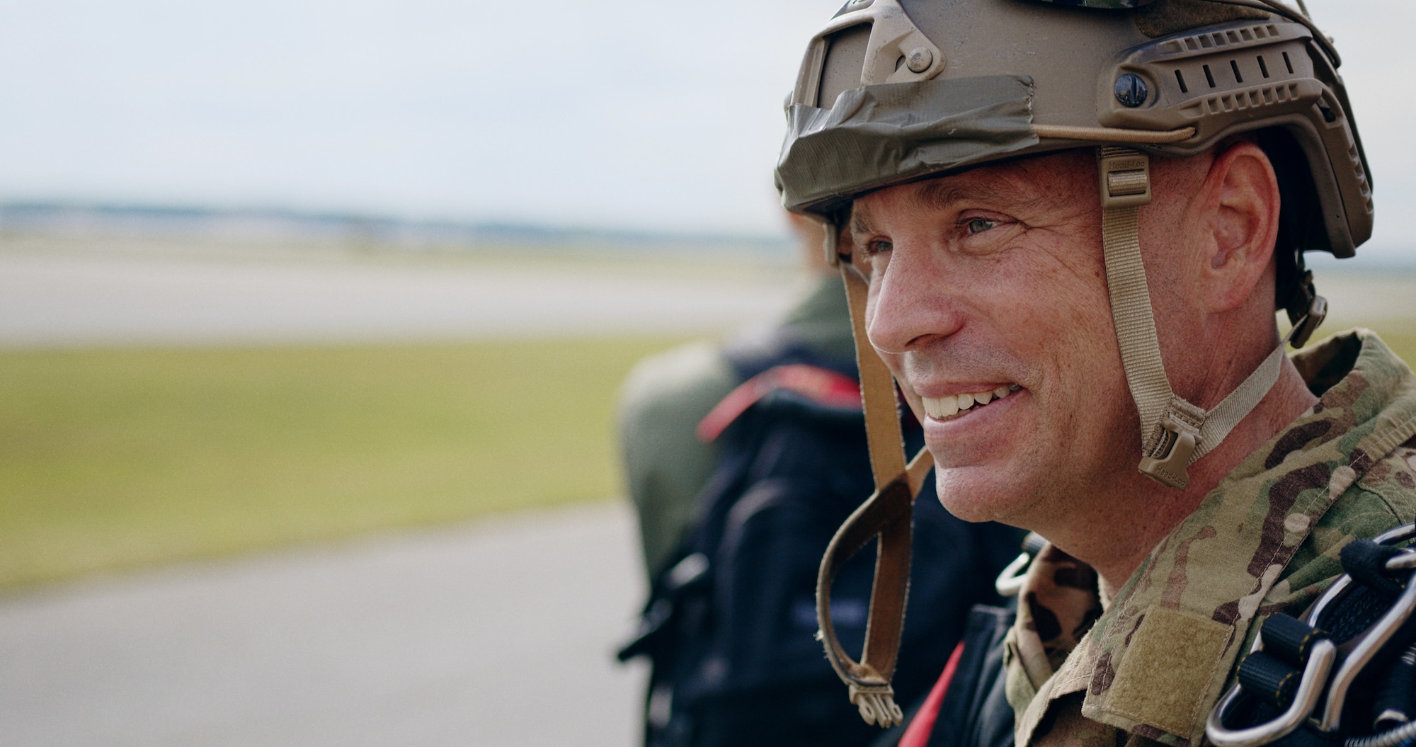 Col. John McElroy, assigned to the Special Operations and Personnel Recovery Division within the Air, Space and Information Operations Directorate at Air Force Reserve Command Headquarters, Robins Air Force Base, Georgia, prepares for a joint training exercise flight May 11. (U.S. Air Force photo by Jacob Keenum)