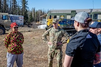 Representatives from local businesses participate in the Alaska Army National Guard’s Culinary Showcase, an event celebrating the launch of the new Partnership for Youth Success (PaYS) program on Joint Base Elmendorf-Richardson, May 14. The PaYS program is a strategic partnership between the Army National Guard and a cross section of private businesses, universities, and public institutions. It provides Alaska’s newest Citizen-Soldiers the opportunity to increase their prospects for potential civilian employment while serving their country. (U.S. Army National Guard photo by Edward Eagerton)