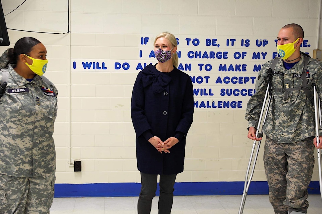 Britainy Beshear, first lady of Kentucky, speaks to teachers and students