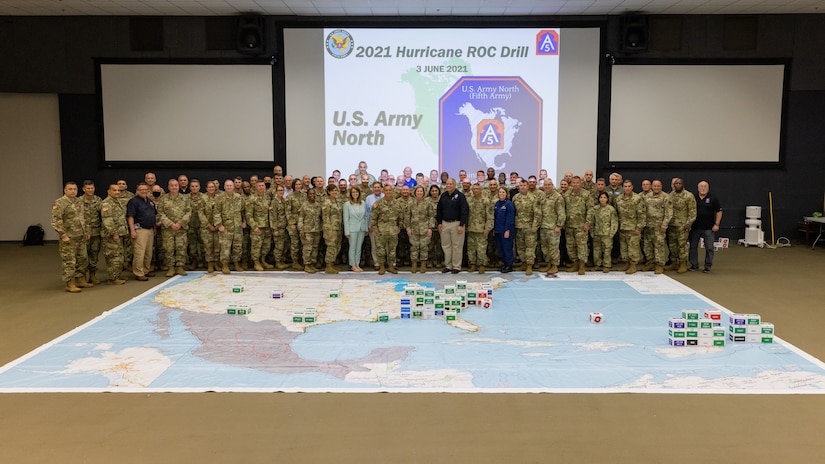 ARNORTH, the Army service component command of U.S. Northern Command, hosted military and civilian leaders at the ROC drill at Joint Base San Antonio-Fort Sam Houston, Texas on Thursday, June 3, 2021.
