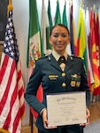Mexican Army (SEDENA) Major Maria Eugenia Salinas Nieves poses for a photo after graduating from U.S. Air Command and Staff College.