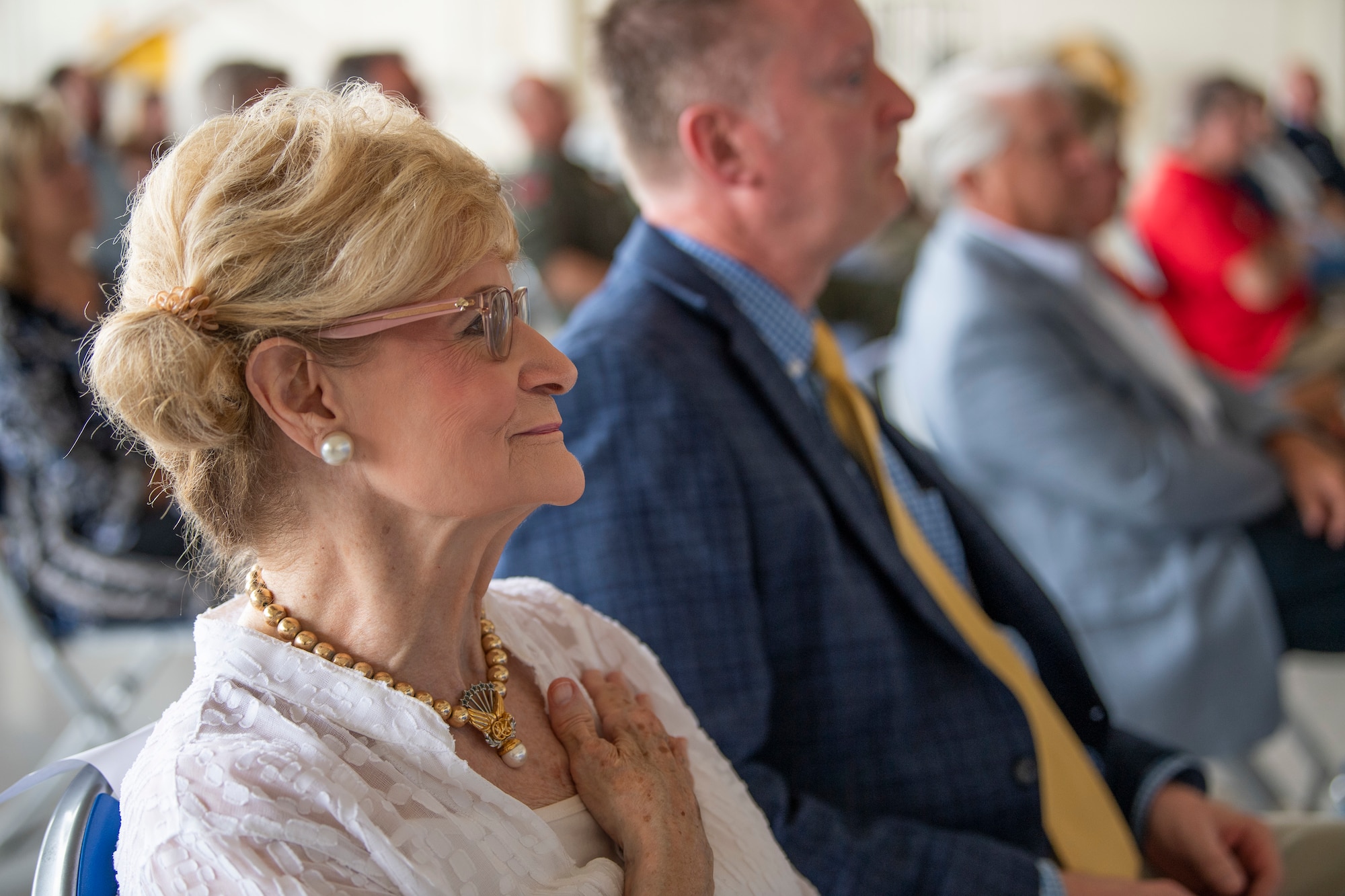 A photo of Dr. Lucy Greene attending a retirement ceremony