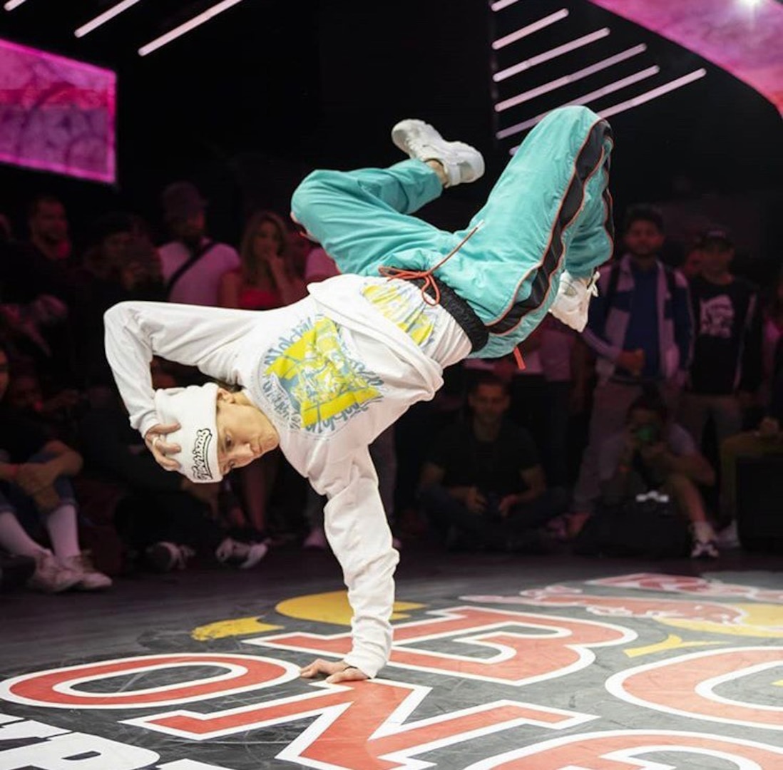 Staff Sgt. Brianna Pritchard, an Army National Guard UH-60 Black Hawk helicopter mechanic from Anchorage, Alaska, competes at the Red Bull BC One breaking competition. Pritchard hopes to qualify for the 2024 Olympics in Paris.