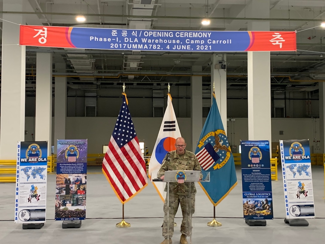 Modern Defense Logistics Agency Distribution warehouse opens at Camp Carroll