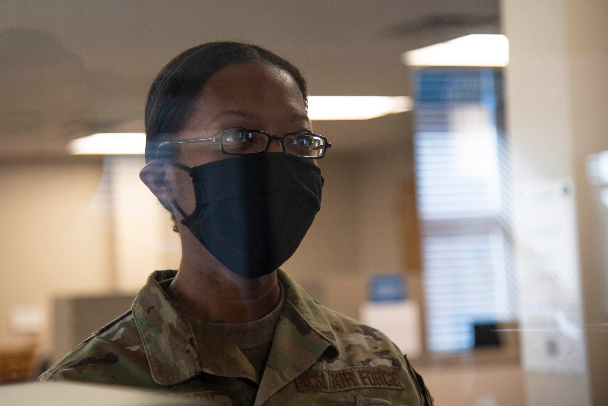 A U.S. Air Force Airmen listens as she receives a briefing about the 6th Logistics Readiness Squadron (LRS) Traffic Management Office (TMO) personal property office’s responsibilities at MacDill Air Force Base, Florida, May 26, 2021. The 6th LRS/TMO Area of Responsibility stretches from Orlando, Florida down to Fort Meyers, Florida, making it one of the largest AOR’s in the United States.