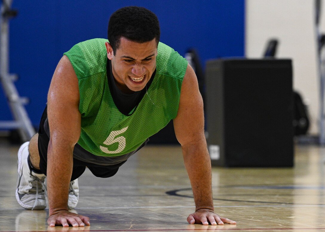 Airman doing a push-up