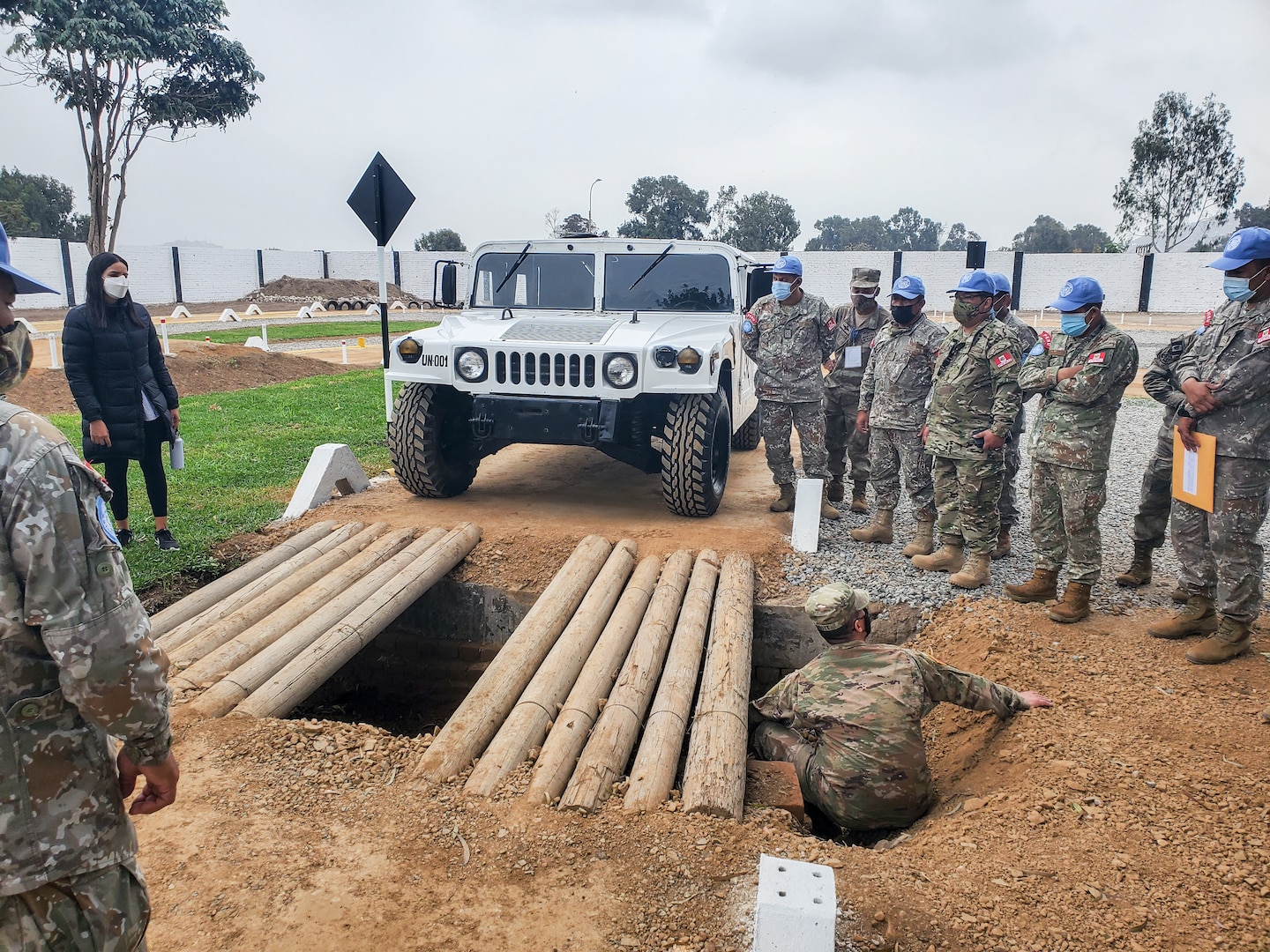 Members of the West Virginia National Guard provide Mechanics Mobile Training Team, Preventative Maintenance Checks and Services, and Driver’s Training to members of the Peruvian Armed Forces on the M1165 HMMWV (High Mobility Multipurpose Wheeled Vehicle), as a part of the National Guard's State Partnership Program in Lima, Peru, June 3, 2021. Peru will utilize the training on international peacekeeping missions as part of the United Nations Multidimensional Integrated Stabilization Mission in the Central African Republic, conducting missions as diverse as clearing terrain, airfield and heliport construction, equipment transportation and convoy operations including food and water supplies, communications, intelligence, as well as legal and medical operations. (Courtesy photo)