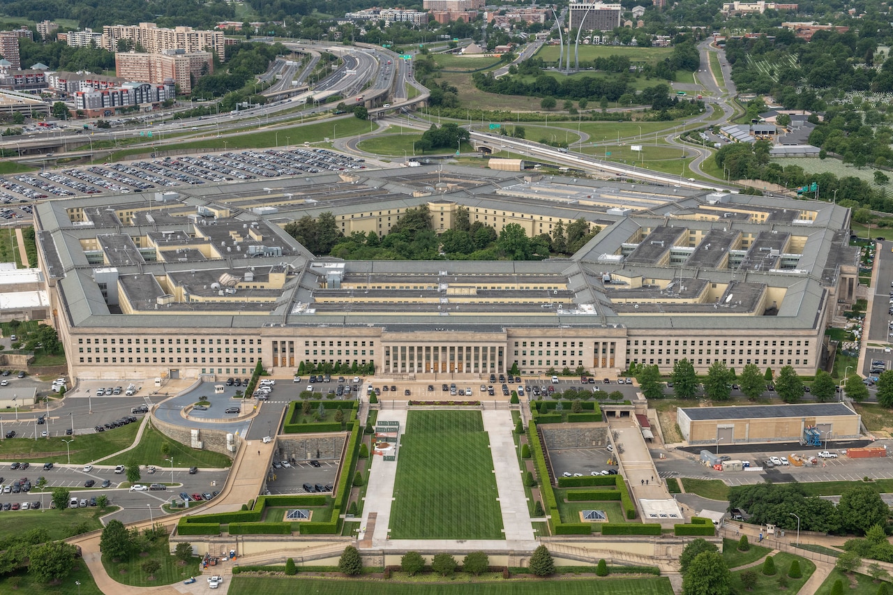 An aerial view of the Pentagon.